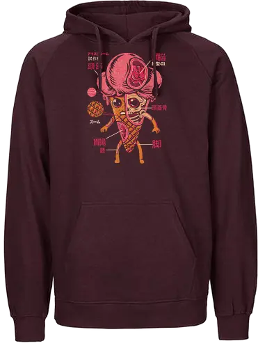 Ice cream kaiju - ilustrata, kaiju, ice cream, ice cream cone - Fairtrade Hoodie