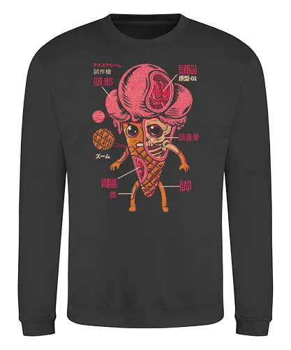 Ice cream kaiju - ilustrata, kaiju, ice cream, ice cream cone - Sweatshirt