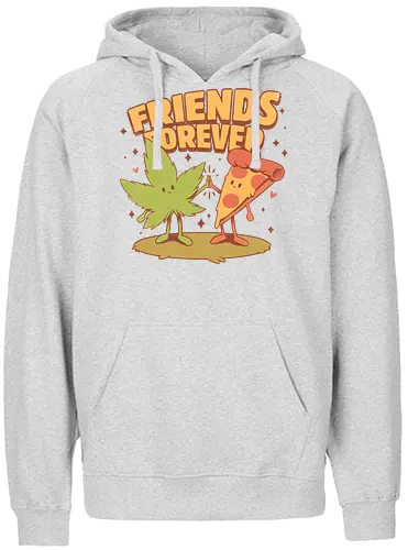Friends Forever - ganja, weed, pizza, essen, munchies, hanf, gras - Fairtrade Hoodie