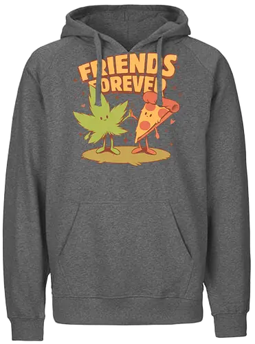 Friends Forever - ganja, weed, pizza, essen, munchies, hanf, gras - Fairtrade Hoodie