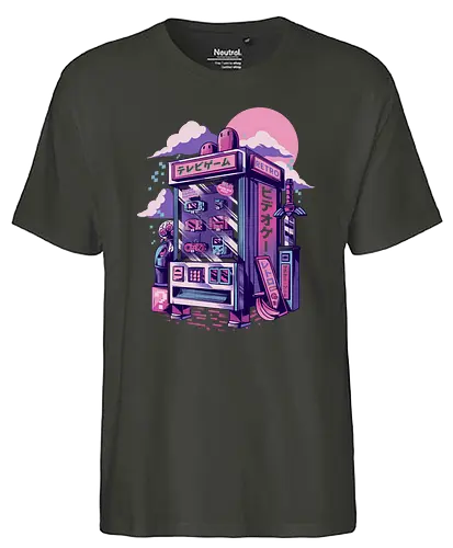 Retro Vending Machine - retro, gaming, classic gaming, japan, nippon, otaku, console, cartigde, 80s, 90s - Fairtrade T-Shirt