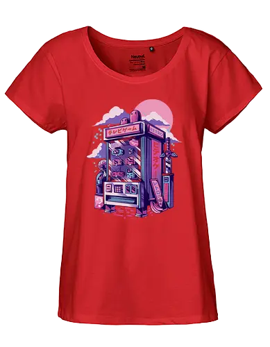 Retro Vending Machine - retro, gaming, classic gaming, japan, nippon, otaku, console, cartigde, 80s, 90s - Fairtrade Girl Shirt