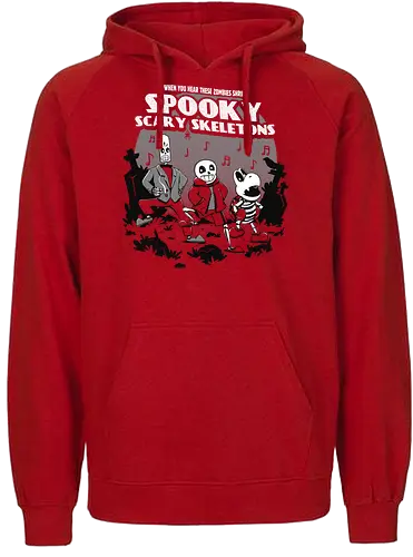 Spooky Scary Skeletons - grim fandango, cartoon, 30's cartoon, halloween, spooky, horror, sing, skeletons, classic gaming, gaming, sans, Tale, dry bones - Fairtrade Hoodie