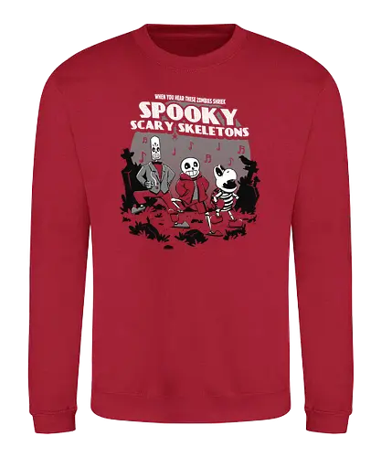 Spooky Scary Skeletons - grim fandango, cartoon, 30's cartoon, halloween, spooky, horror, sing, skeletons, classic gaming, gaming, sans, Tale, dry bones - Sweatshirt
