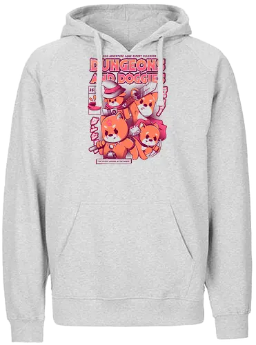 Dungeons and Doggies - dungeons, kawaii, cute, fun, pen and paper, pnp, rpg, doggo, Pen and Paper, dogs, hund, dog - Fairtrade Hoodie