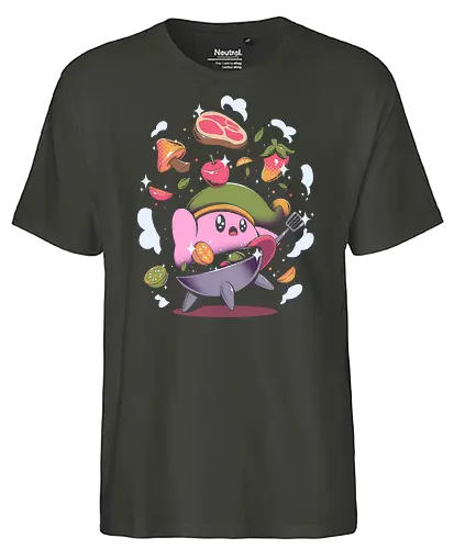 Pink Boy Cooking - pink, round, classic games, gaming, retro, cooking, wild, vegetables, gemüse, Hero of Time, mt, Breath - Fairtrade T-Shirt