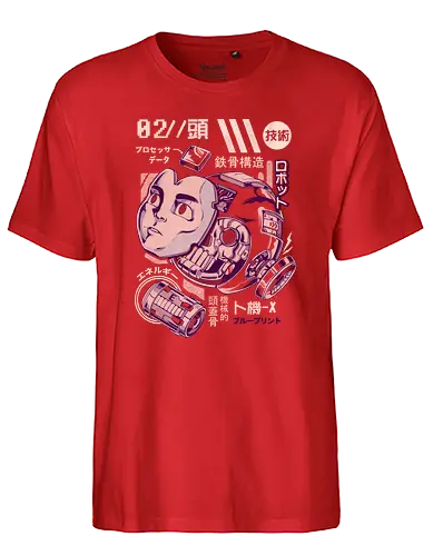Mega - mega, man, robot, blueprint, retrogames, gaming, videogames, jump'n'run, platformer - Fairtrade T-Shirt