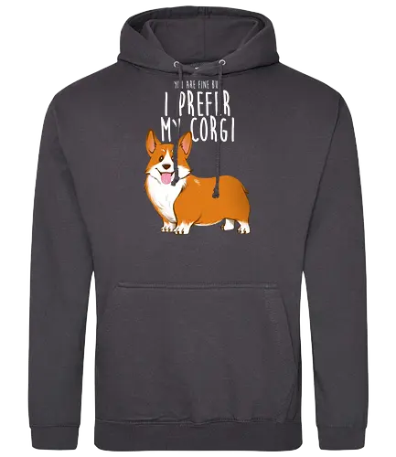 I prefer my Corgi - corgi, dogs, ursulalopez - Standard Hoodie