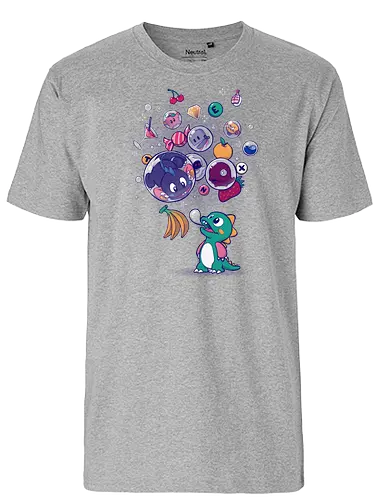 Many Bubbles - bubble bobble, gaming, ursulalopez, video game - Fairtrade T-Shirt