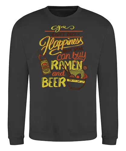 Ramen and Beer - ramen, beer, bier, Statement, HappiConsoles - Sweatshirt