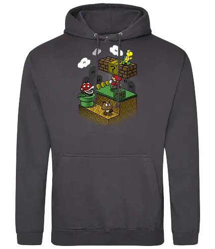 Through the Stage - mario, plumber, platformer, jump'n'run, world - Standard Hoodie