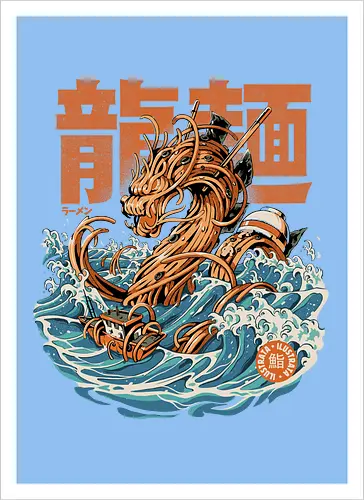 Black Great Ramen Dragon off Kanagawa