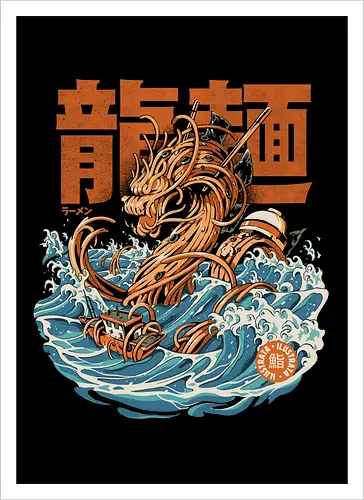 Black Great Ramen Dragon off Kanagawa