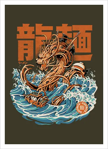Black Great Ramen Dragon off Kanagawa