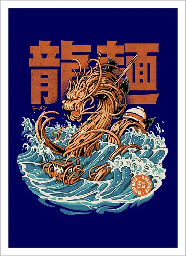Black Great Ramen Dragon off Kanagawa