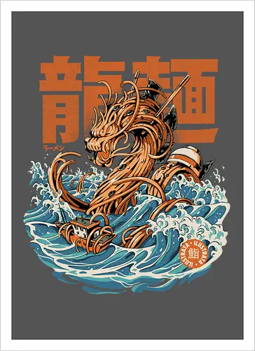 Black Great Ramen Dragon off Kanagawa