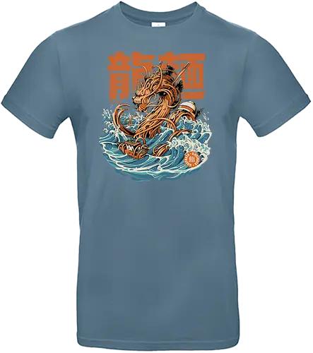 Black Great Ramen Dragon off Kanagawa - ramen, dragon, monster, kaiju, food, japan - Standard T-Shirt