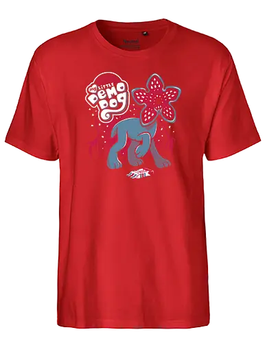 Demodog - stranger kids, demo, pony, series, tv, lucas, dustin, mike, will, eleven, dog, hund - Fairtrade T-Shirt