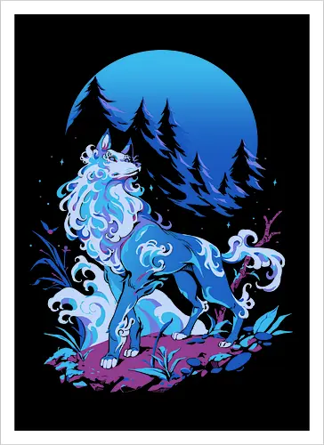 Spiritual Aqua Wolf