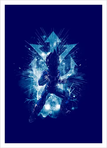 Final Flash - manga, anime, sayajin, son goku, vegeta, final flash, db, dbz - Artprint