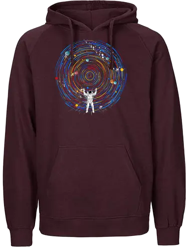 Space DJ - space, music, disc, universe, vinyl, diskjockey, turntable, galaxy - Fairtrade Hoodie