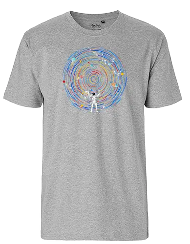 Space DJ - space, music, disc, universe, vinyl, diskjockey, turntable, galaxy - Fairtrade T-Shirt