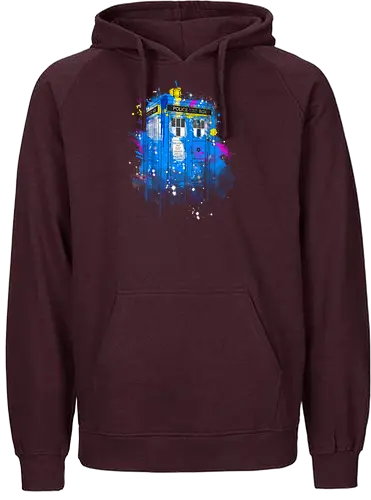 Tardis Splash - bbc, tardis, dalek, timetravel, science, Doctor - Fairtrade Hoodie