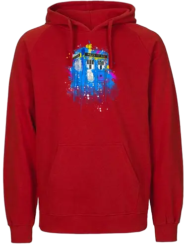 Tardis Splash - bbc, tardis, dalek, timetravel, science, Doctor - Fairtrade Hoodie