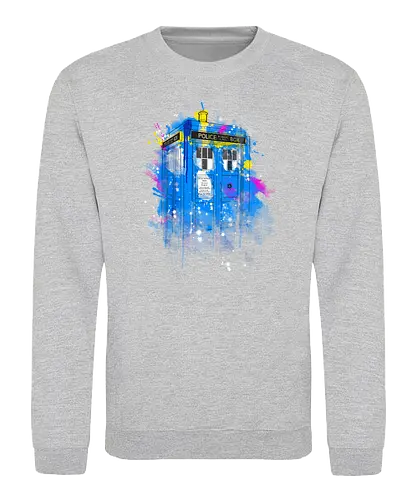 Tardis Splash - bbc, tardis, dalek, timetravel, science, Doctor - Sweatshirt