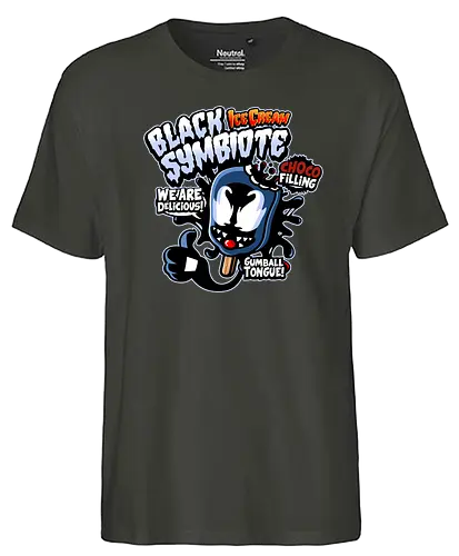 Black Symbiote Ice Cream - Symbiote, comics, comic, mcu - Fairtrade T-Shirt
