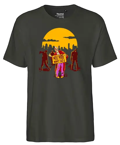 Neez Ride - zombie, need ride, won't eat, promise, undead - Fairtrade T-Shirt