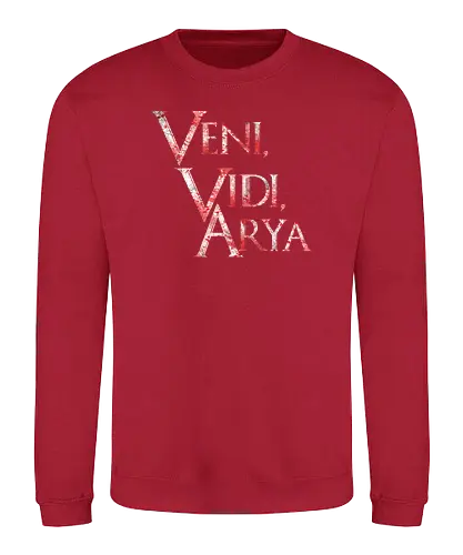 Veni, Vidi, Arya - veni vidi vici, latin, ich kam, sah, siegte, arya, lied, eis, feuer, game, throConsole - Sweatshirt