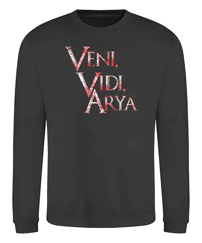 Veni, Vidi, Arya - veni vidi vici, latin, ich kam, sah, siegte, arya, lied, eis, feuer, game, throConsole - Sweatshirt