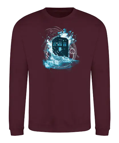 Waves of Space and Time - tardis, Doctor, science fiction, scifi, waves, space, time - Sweatshirt