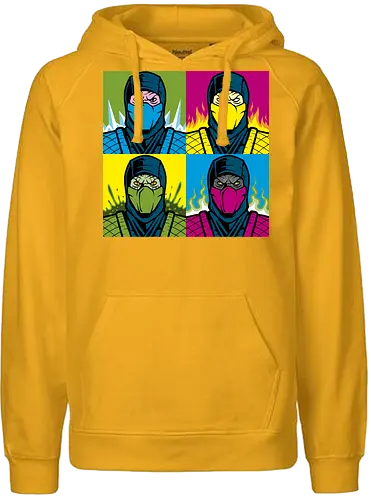 Pop Kombat - mortal, kombat, gaming, game, console, scorpion, bt em up - Fairtrade Hoodie