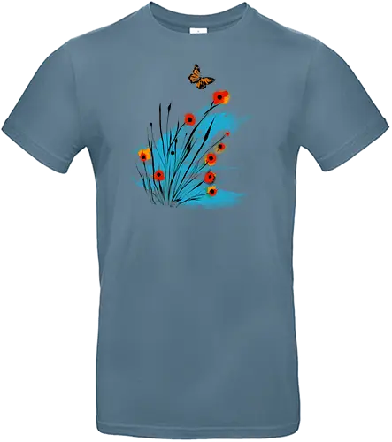 blooming - kunst, art, flower, blume, Butterfly, Schmetterling - Standard T-Shirt