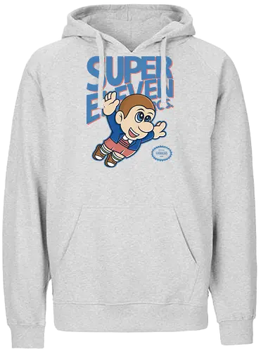 Super Eleven - stranger kids, eleven, will, mike, dustin, lucas, tv, series, mashup, retro, games - Fairtrade Hoodie