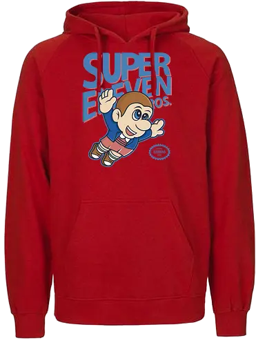 Super Eleven - stranger kids, eleven, will, mike, dustin, lucas, tv, series, mashup, retro, games - Fairtrade Hoodie