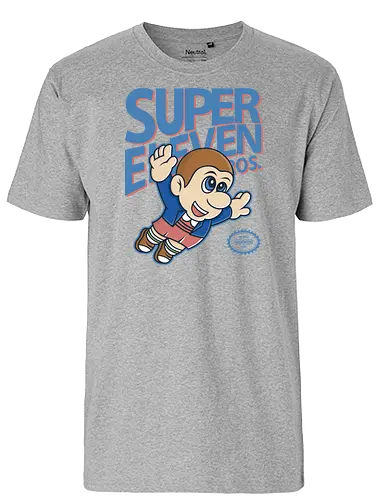 Super Eleven - stranger kids, eleven, will, mike, dustin, lucas, tv, series, mashup, retro, games - Fairtrade T-Shirt