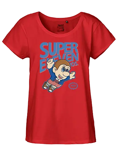 Super Eleven - stranger kids, eleven, will, mike, dustin, lucas, tv, series, mashup, retro, games - Fairtrade Girl Shirt