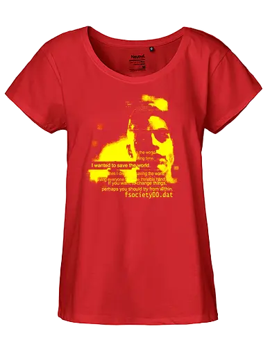 i wanted to save the world - tv, robot, Mr.Robot, hacker, series - Fairtrade Girl Shirt