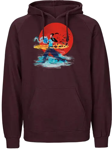 4 powers - anime, manga, japan, element, Elemental, wind, fire, air, rth - Fairtrade Hoodie