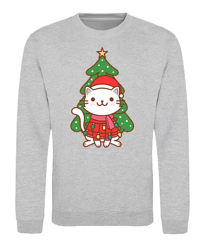 Christmas Cat - christmas, cat, katze, weihnachten, cute - Sweatshirt