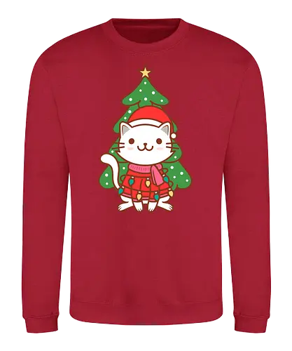 Christmas Cat - christmas, cat, katze, weihnachten, cute - Sweatshirt