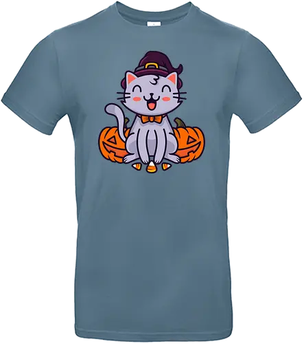 Happy Halloween Cat - halloween, cat, jack-o-lantern, kürbis, katze, witch, hexe - Standard T-Shirt