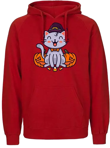 Happy Halloween Cat - halloween, cat, jack-o-lantern, kürbis, katze, witch, hexe - Fairtrade Hoodie