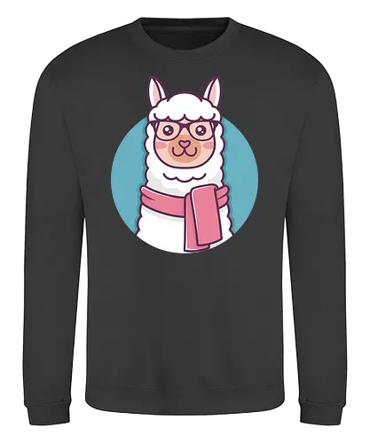 Hipster Llama - lama, llama, hipster, fun, animal - Sweatshirt