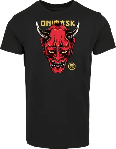 Japanese Oni Mask Tattoo Art Style