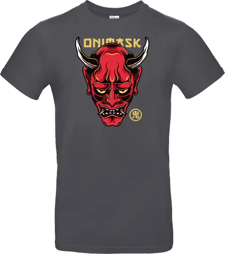 Japanese Oni Mask Tattoo Art Style