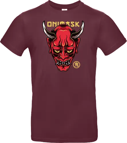 Japanese Oni Mask Tattoo Art Style